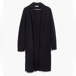 Madewell womans wool Camden Sweater-Coat in black size L